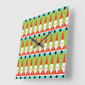 Retro Geometric Santa Square Wall klok (Hoek)