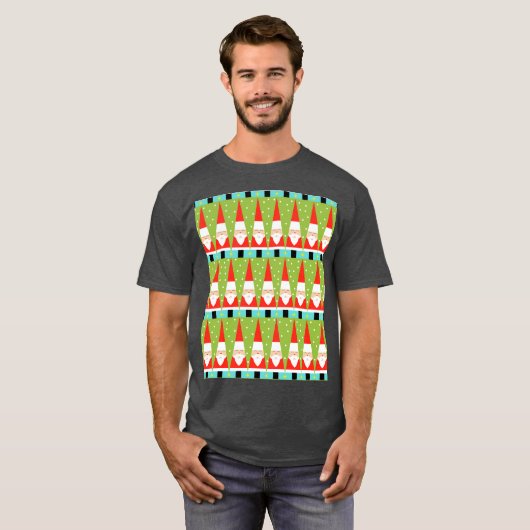 Retro Geometric Santa T-Shirt (Voorkant volledig)