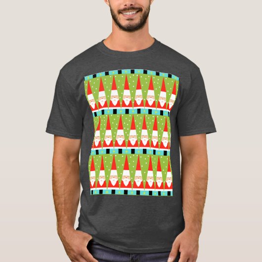 Retro Geometric Santa T-Shirt (Voorkant)