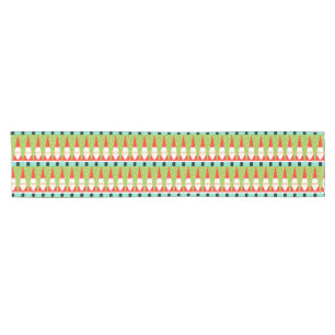 Retro Geometric Santa Table Runner Korte Tafelloper