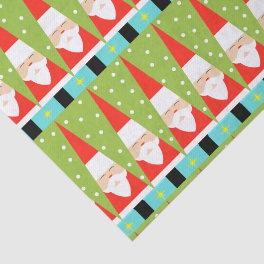 Retro Geometric Santa Tissue Paper Tissuepapier (Detail)