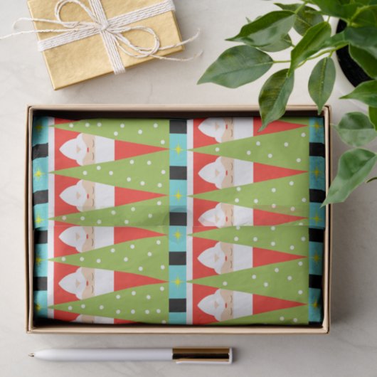 Retro Geometric Santa Tissue Paper Tissuepapier (Geschenk)