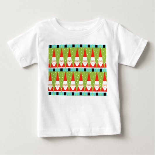 Retro Geometric Santa Toddler Ruffle T-Shirt (Voorkant)