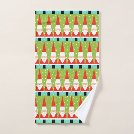 Retro Geometric Santa Towel Set Bad Handdoek (Handdoek)