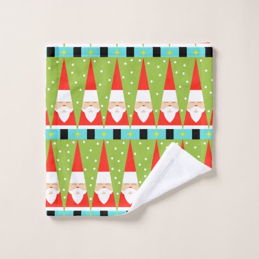 Retro Geometric Santa Towel Set Bad Handdoek (Wasdoekje)