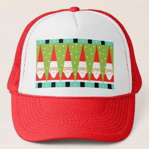 Retro Geometric Santa Trucker Hat Trucker Pet