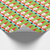 Retro Geometric Santa Wrapping Paper Cadeaupapier (Hoek)