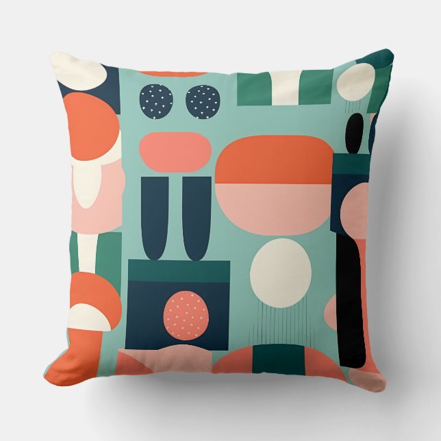 Retro Geometric Semicircle Pillow Kussen (Voorkant)