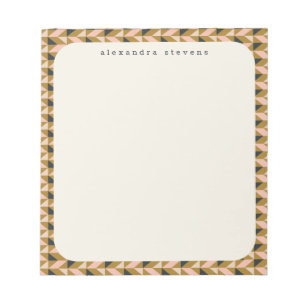 Retro Geometric Shapes Gold Black, op maat gemaakt Notitieblok