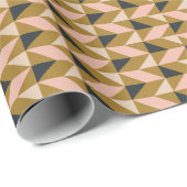 Retro Geometric Shaptern | Gold Blush Black Cadeaupapier (Rol Hoek)