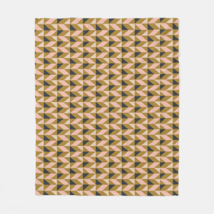 Retro Geometric Shaptern   Gold Blush Black Fleece Deken