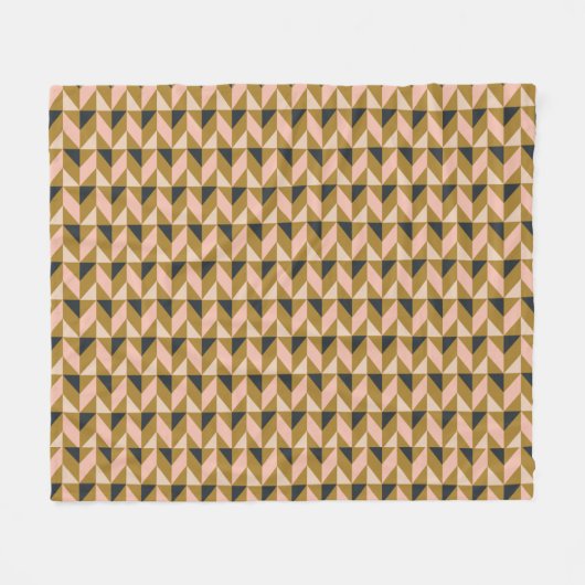 Retro Geometric Shaptern | Gold Blush Black Fleece Deken (Voorkant (Horizontaal))