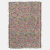 Retro Geometric Square Tile Pattern Deken (Voorkant Verticaal)