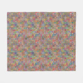 Retro Geometric Square Tile Pattern Fleece Deken (Voorkant (Horizontaal))
