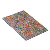 Retro Geometric Square Tile Pattern Notitieboek (Rechterzijde)