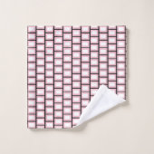 Retro Geometric Square Tiled Pink White Pattern Bad Handdoek (Wasdoekje)