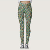 Retro Geometric Squares Patroon 2 Leggings (Voorkant)