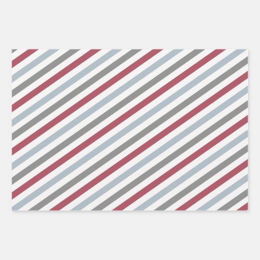 Retro Geometric Stripes Custom Holiday Kerstmis Inpakpapier Vel (Voorkant 3)