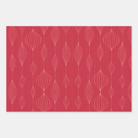 Retro Geometric Stripes Custom Holiday Kerstmis Inpakpapier Vel (Voorkant 2)