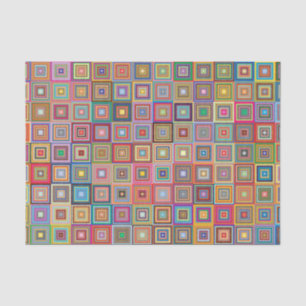 Retro Geometric Tile Patroon Tissuepapier