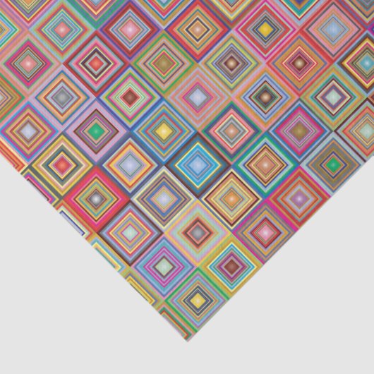 Retro Geometric Tile Patroon Tissuepapier (Detail)