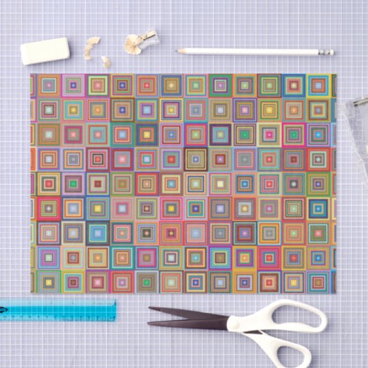 Retro Geometric Tile Patroon Tissuepapier (Craft)