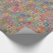 Retro Geometric Tile Pattern Cadeaupapier (Hoek)