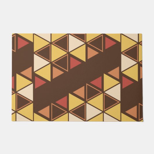 Retro Geometric Triangles Autumn Deurmat (Voorkant)