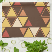 Retro Geometric Triangles Autumn Theedoek (Gevouwen)