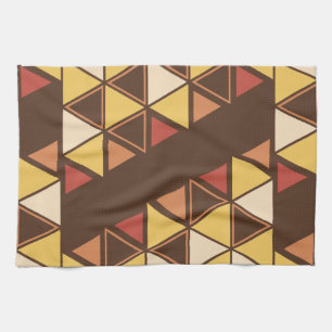 Retro Geometric Triangles Autumn Theedoek