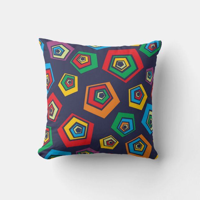 Retro Geometric Vibes Throw Pillow Kussen (Voorkant)
