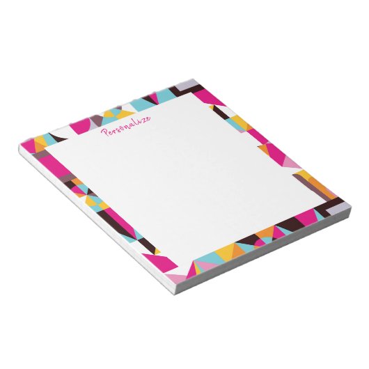 Retro Geometric Wild Psychedelic Pattern Notitieblok (Schuin)