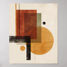 Retro Geometrie – Minimale Wandkunst in Roest Beig