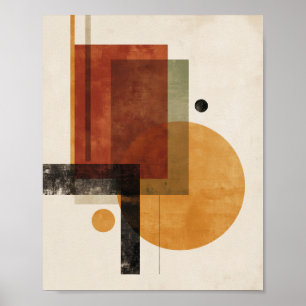Retro Geometrie – Minimale Wandkunst in Roest Beig Poster