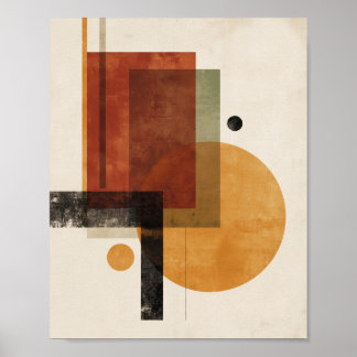 Retro Geometrie – Minimale Wandkunst in Roest Beig Poster