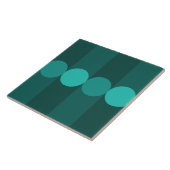 Retro Geometrie Strepen Cirkels Blauwgroen Tegeltje (Zijkant)