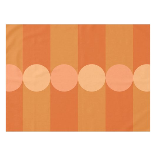 Retro Geometrie Strepen Cirkels Sinaasappel Tafelkleed (Voorkant (Horizontaal))