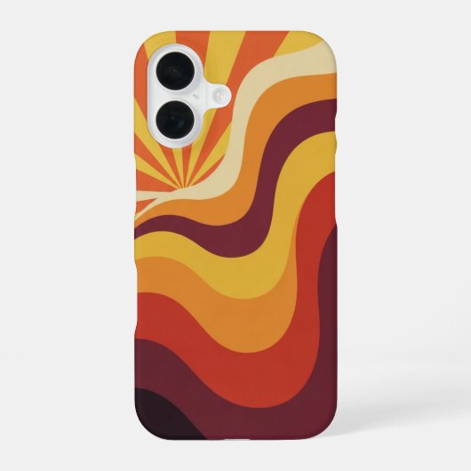 Retro Geometrie Zonne-uitbarsting iPhone 16 Hoesje (Achterkant)