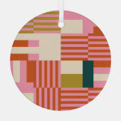 Retro Geometrisch Abstract Mozaïek Glas Ornament (Achterkant)