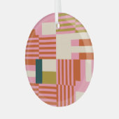 Retro Geometrisch Abstract Mozaïek Glas Ornament (Voorkant links)