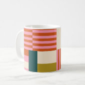 Retro Geometrisch Abstract Mozaïek Koffiemok (Voorkant links)