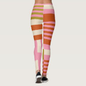 Retro Geometrisch Abstract Mozaïek Leggings (Achterkant)