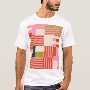 Retro Geometrisch Abstract Mozaïek T-shirt