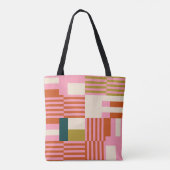 Retro Geometrisch Abstract Mozaïek Tote Bag (Achterkant)