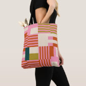 Retro Geometrisch Abstract Mozaïek Tote Bag (Dichtbij)