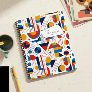 Retro geometrisch abstract pat#11 Navy Goud ID1067 Notitieboek