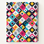 Retro geometrisch abstract pat#12 multi kleur ID10 Notitieboek (Achterkant)