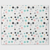 Retro Geometrisch Abstract Pat#1 Teal Roze ID1067 Cadeaupapier (Vlak)