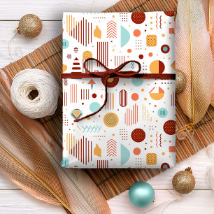 Retro Geometrisch Abstract Pat#5 Baksteen Goud ID1 Cadeaupapier