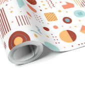 Retro Geometrisch Abstract Pat#5 Baksteen Goud ID1 Cadeaupapier (Rol Hoek)